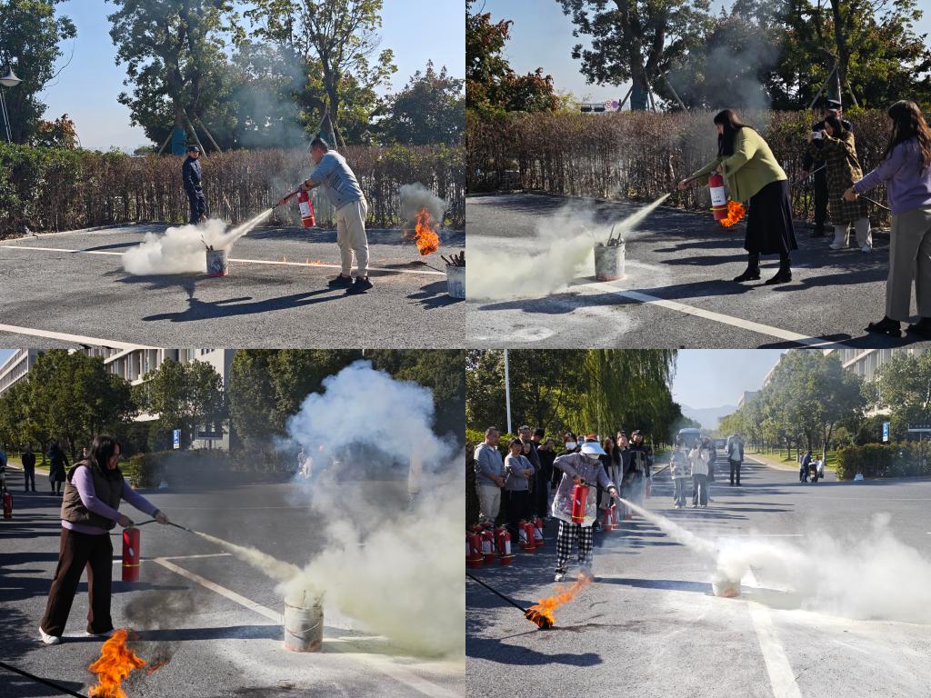 人文与管理学院开展消防实训基地灭火器操作培训 筑牢校园安全“防火墙”